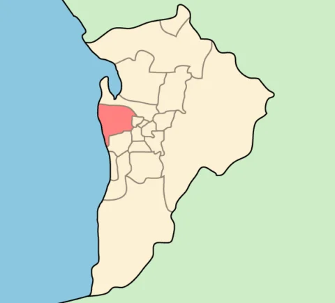Map of Adelaide highlighting the Charles Sturt LGA