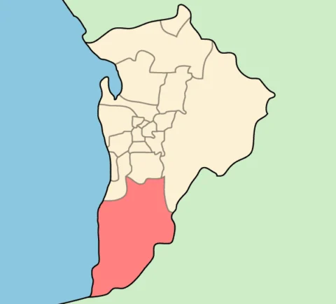Map of Adelaide highlighting the Onkaparinga LGA
