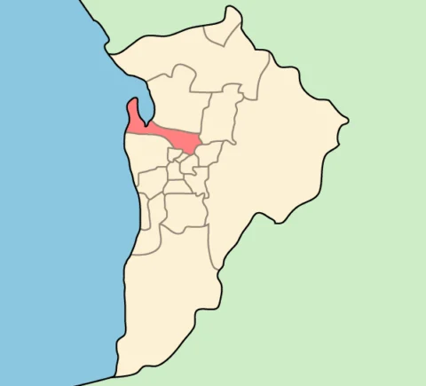 Map of Adelaide highlighting the Port Adelaide Enfield LGA